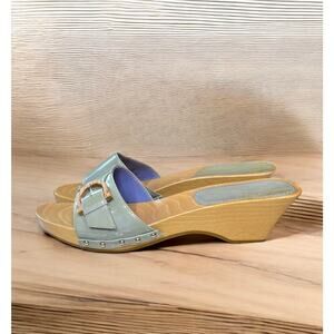 Vintage Ferragamo Gelsomino Patent Calf Leather Slides Size 6B